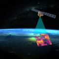 Satellite scanning earth